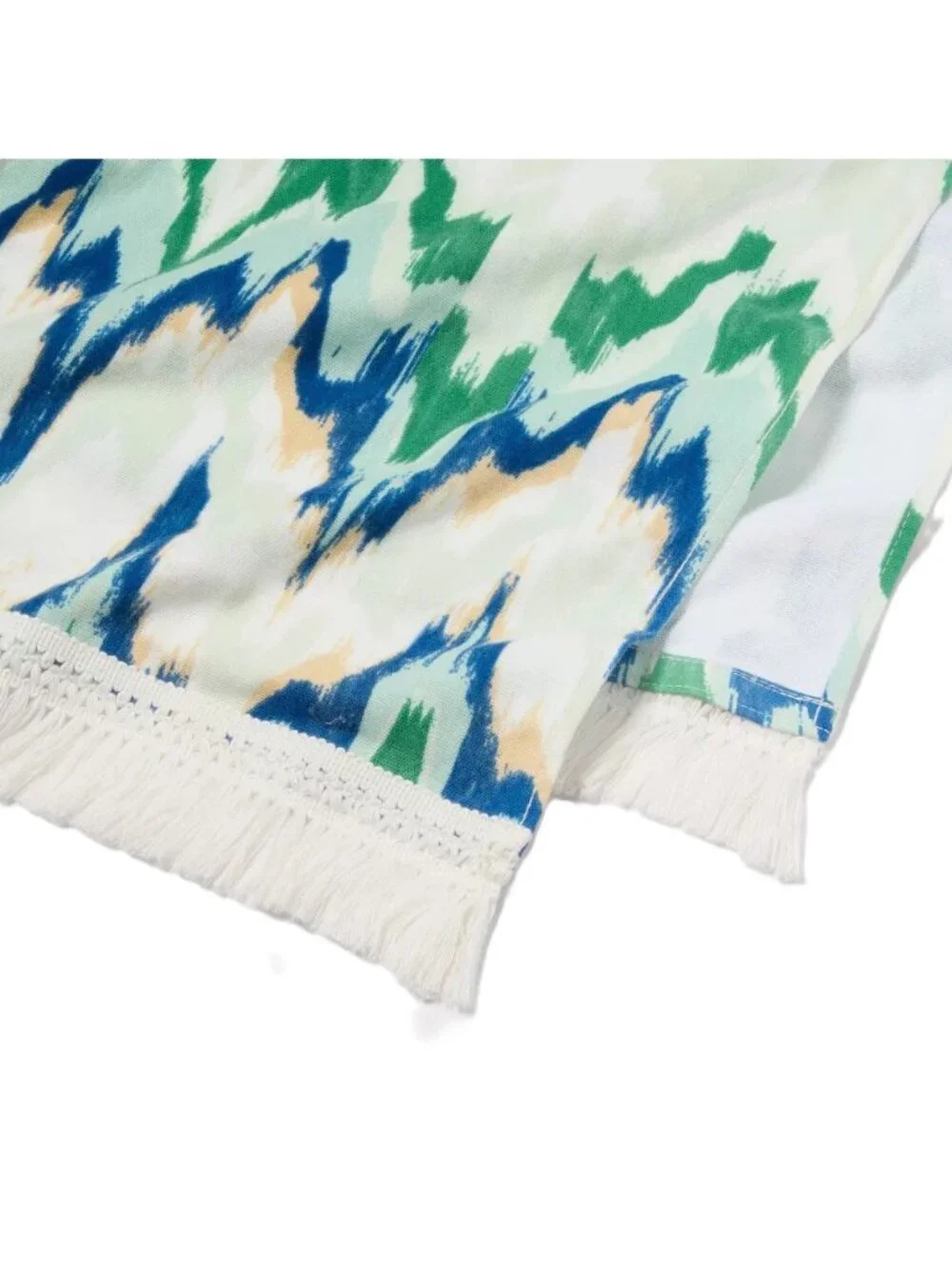 Threshold Oversized Jumbo Ikat Green & Blue Beach Towel w/ Hanging Loop 60 x 72